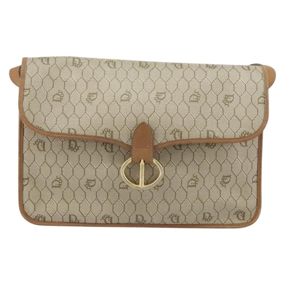 Dior Honeycomb Canvas Shoulder Bag Beige